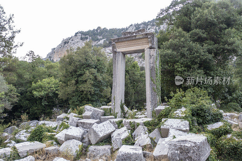 Termessos Ancient Door Drone Shots的4K镜头